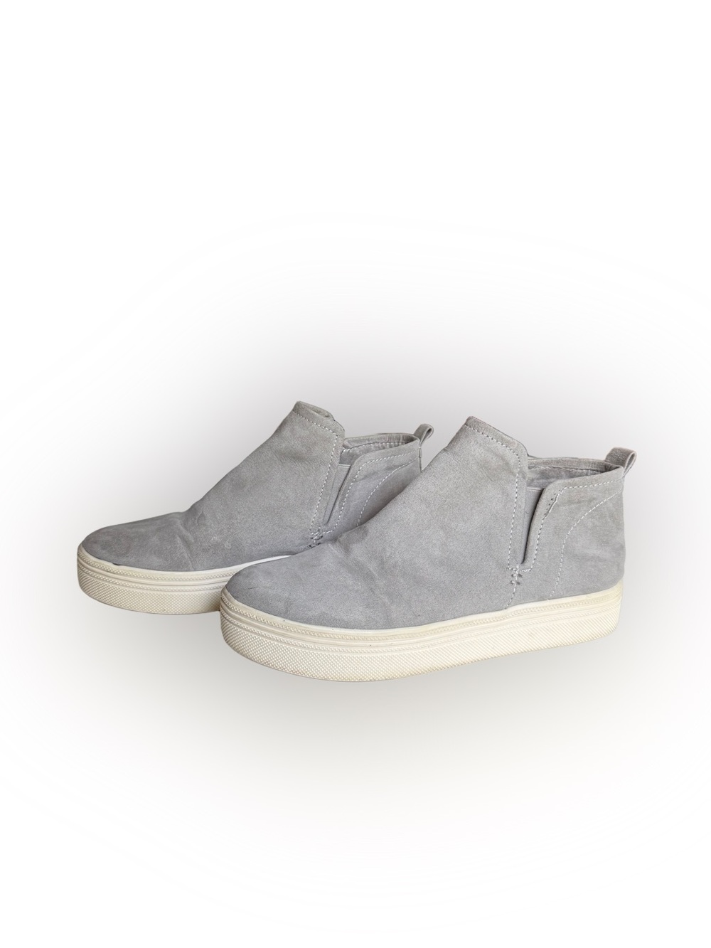 Dolce Vita Gray Suede Slip-On Platform Sneakers